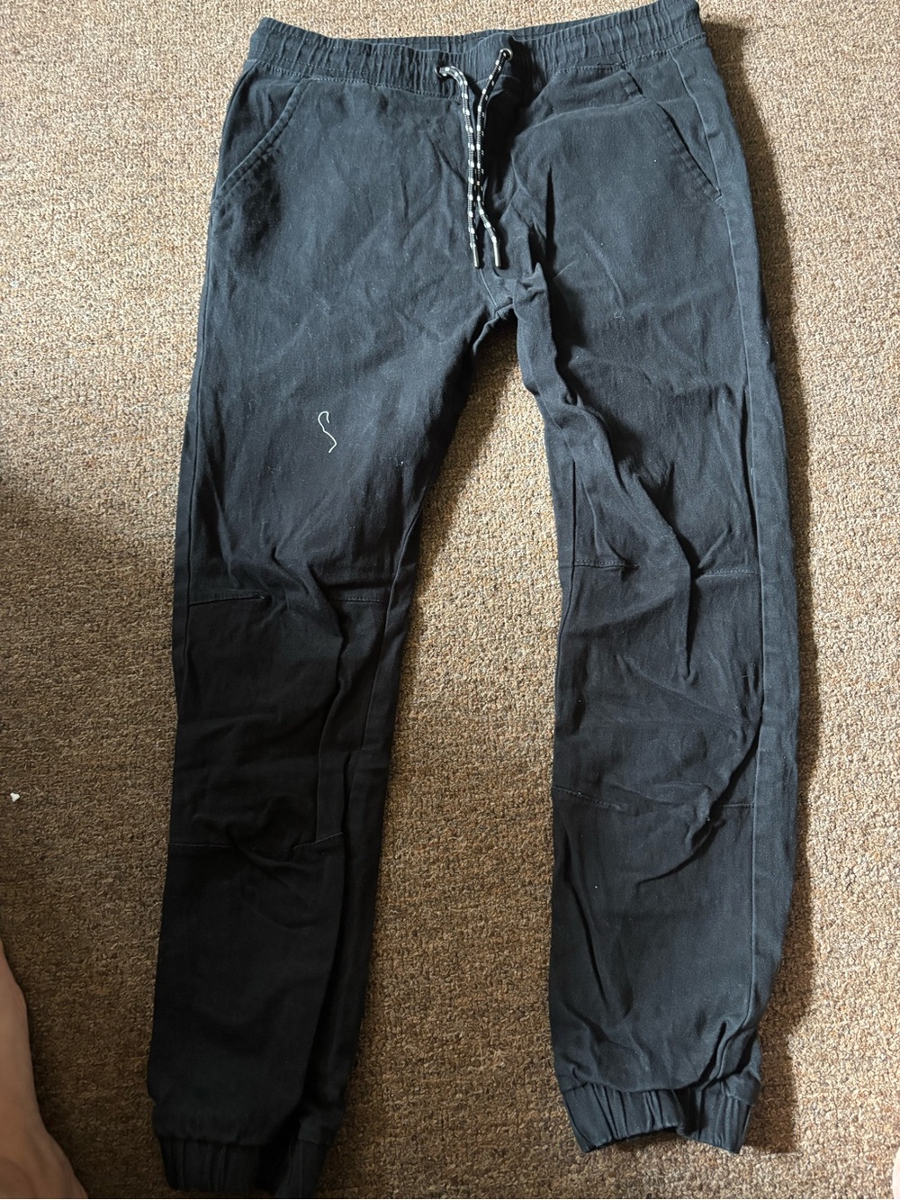 Casual Black Cargo Jogger Pants with Drawstring Waist